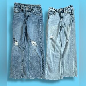 Art Class Straight, Wide Leg, distressed LWashed Jeans, Girl’s Size 8 Lot Of 2